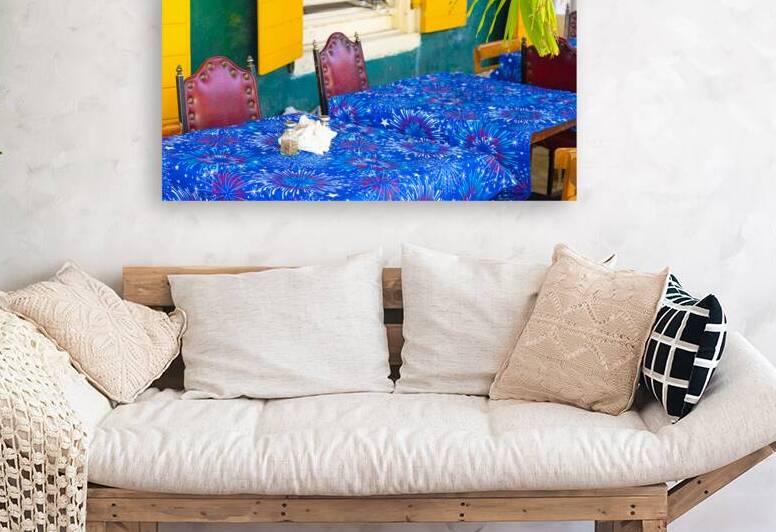 Saint Croix US Virgin Islands Frederiksted street restaurants and cafes in historic city center by Elijah Lovkoff