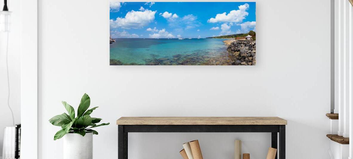 Panoramic skyline view of Saint Croix Frederiksted US Virgin Islands on Caribbean vacation by Elijah Lovkoff