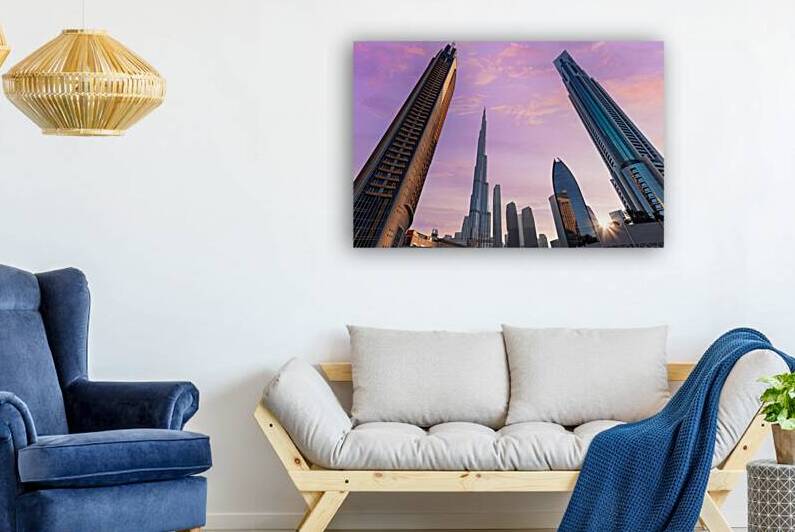 UAE Dubai panoramic skyline view of city downtown and Dubai Mall by Elijah Lovkoff
