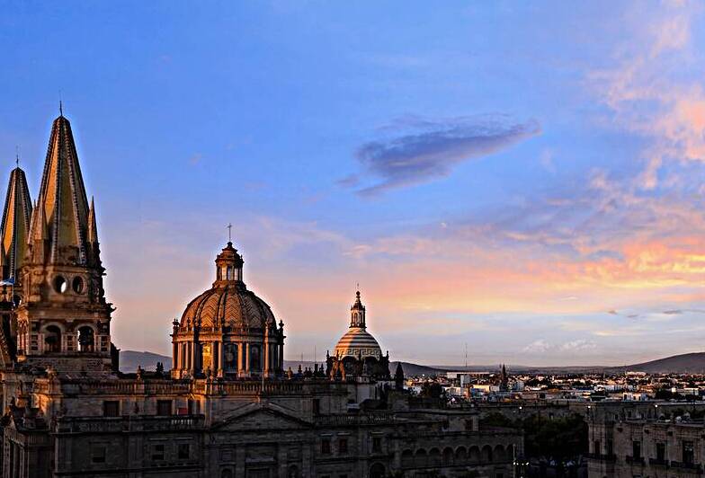 Mexico Guadalajara Cathedral Basilica in historic center near Plaza de Armas and Liberation Square by Elijah Lovkoff