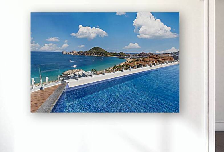 Scenic panoramic aerial view of Los Cabos landmark tourist destination Arch of Cabo San Lucas by Elijah Lovkoff