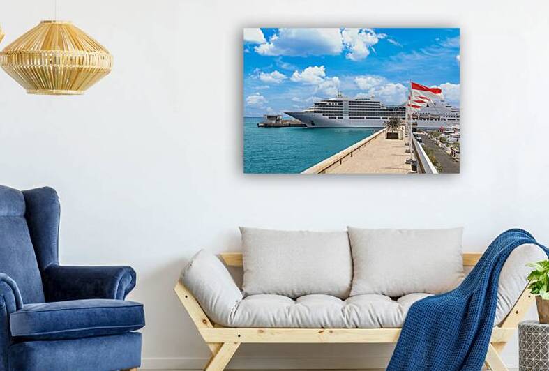 Luxury cruise ship heading to vacation from Monaco Monte Carlo Port Hercules by Elijah Lovkoff
