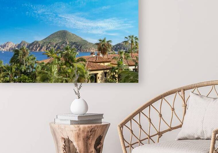Scenic panoramic aerial view of Los Cabos landmark tourist destination Arch of Cabo San Lucas by Elijah Lovkoff