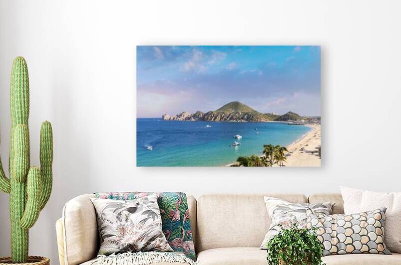 Cabo San Lucas Mexico Scenic panoramic aerial view of Los Cabos landmark tourist destination Arch of Cabo San Lucas El Arco whale watching and snorkeling spot by Elijah Lovkoff