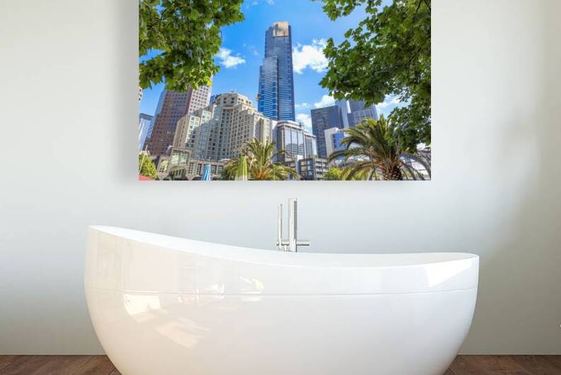 Australia scenic Melbourne downtown skyline panorama near financial business center by Elijah Lovkoff