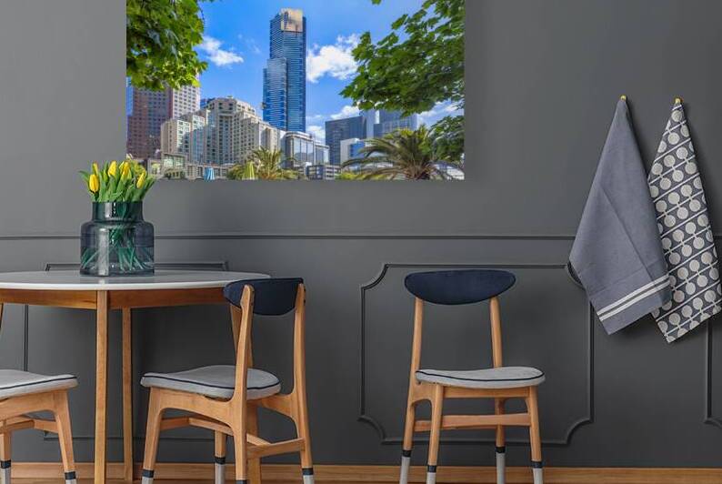 Australia scenic Melbourne downtown skyline panorama near financial business center by Elijah Lovkoff