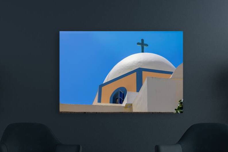 Greece Islands scenic panoramic sea views of Santorini island from Fira village by Elijah Lovkoff