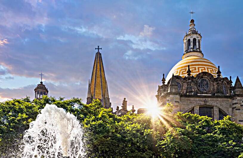 Landmark Guadalajara Central Basilica Cathedral Cathedral of the Assumption of Our Lady in historic city center near Plaza de Armas and Liberation Square by Elijah Lovkoff