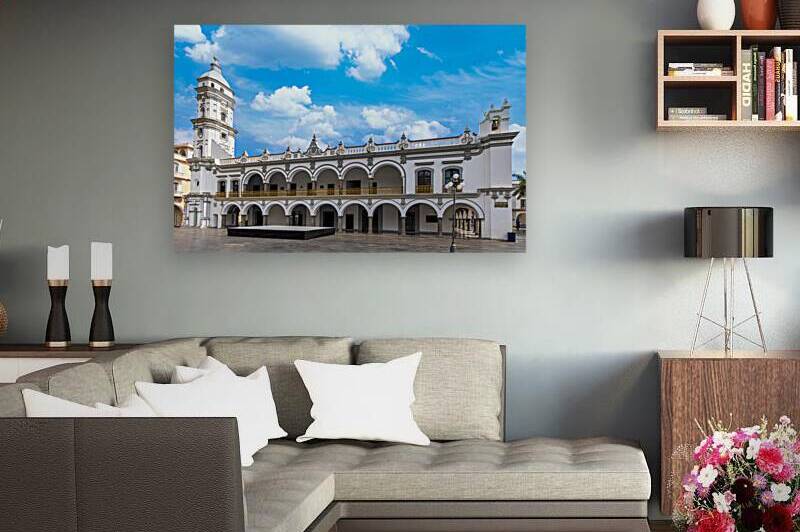 Mexico Municipal Palace of Veracruz and colonial streets in historic center by Elijah Lovkoff