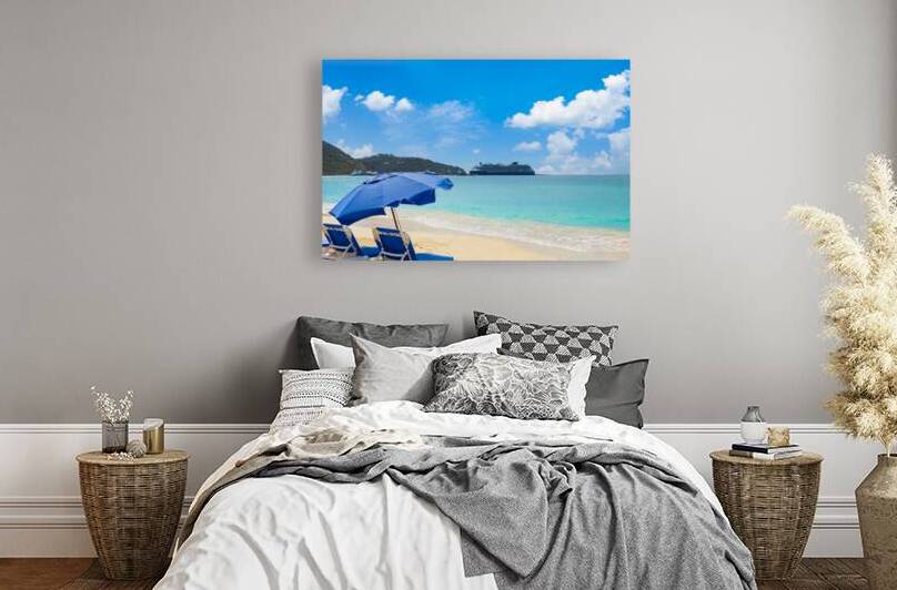 Scenic beaches of Sint Maarten island on a Caribbean cruise vacation by Elijah Lovkoff