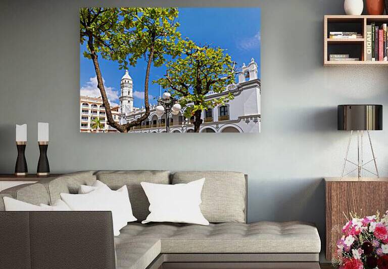 Veracruz colorful streets and colonial houses in historic city center one of the main city tourist attractions by Elijah Lovkoff