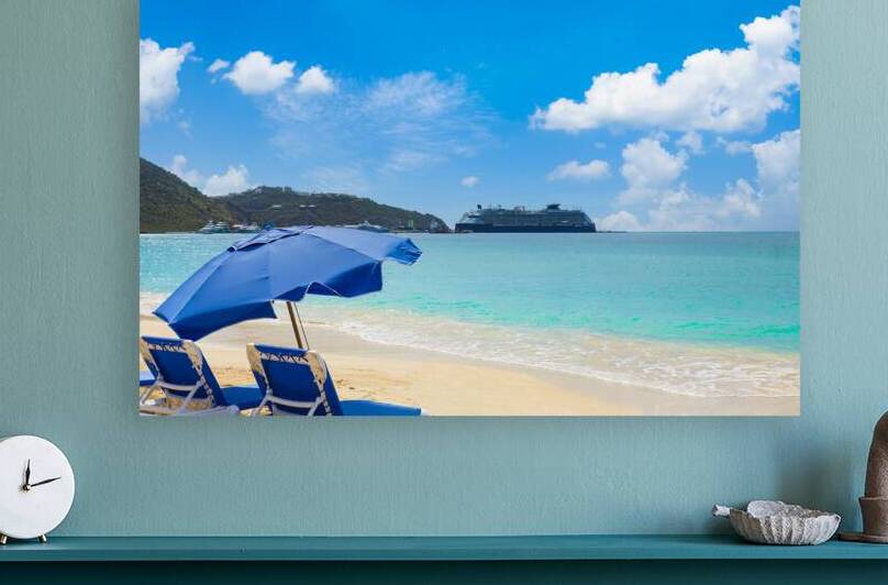 Scenic beaches of Sint Maarten island on a Caribbean cruise vacation by Elijah Lovkoff