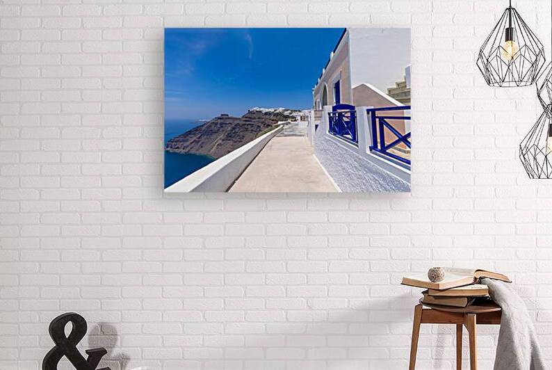 Greece Islands scenic panoramic sea views of Santorini island from Fira village by Elijah Lovkoff