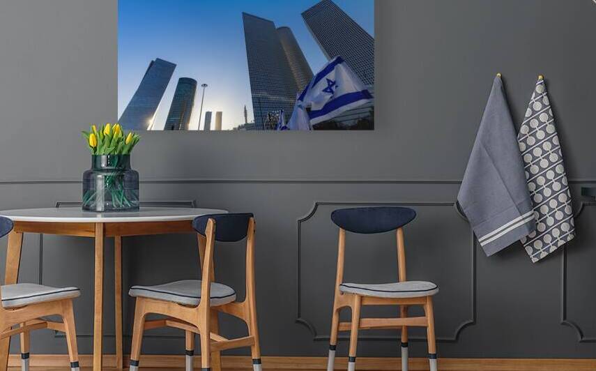Israel Tel Aviv financial business district skyline with shopping malls and high tech offices by Elijah Lovkoff