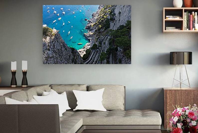 Italy scenic views of Capri Island and faraglioni from Augustus Gardens by Elijah Lovkoff