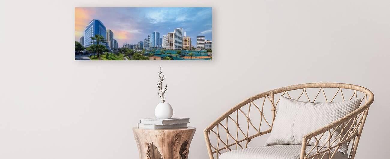 Peru luxury condominiums located near Miraflores Lima Malecon promenade on the ocean shore by Elijah Lovkoff