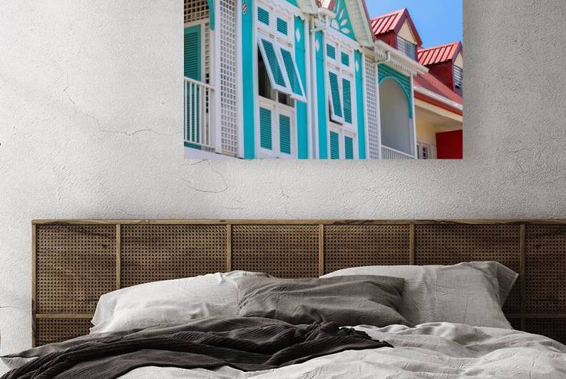 Caribbean cruise vacation. Colonial scenic colorful streets of Marigot in Saint Martin by Elijah Lovkoff