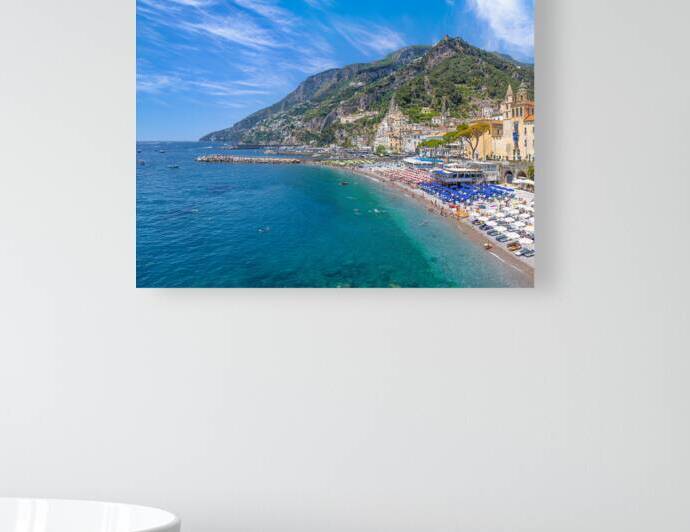 Italy Amalfi town colorful architecture and Campania Amalfi coast landscapes  UNESCO site by Elijah Lovkoff