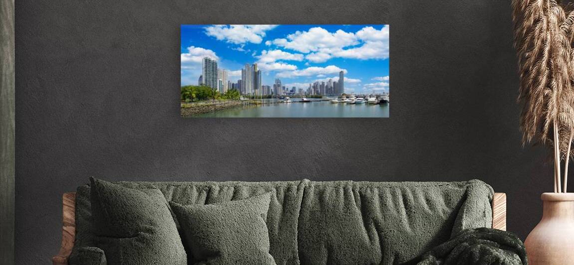 Panoramic view of skyline of Panama City downtown and financial center by Elijah Lovkoff