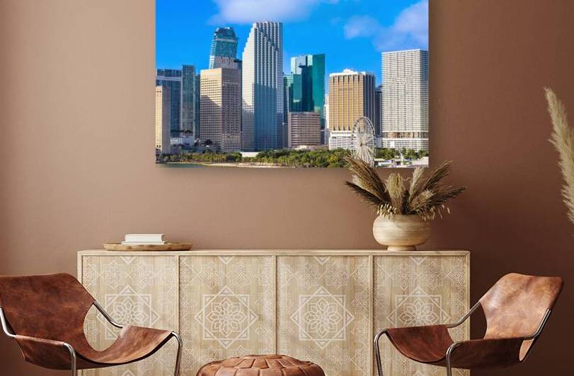 USA scenic Miami harbor panoramic skyline close to Miami port and Biscayne bay by Elijah Lovkoff
