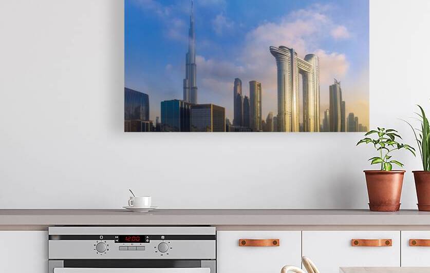 UAE Dubai downtown financial skyline and business shopping center near Dubai Mall by Elijah Lovkoff