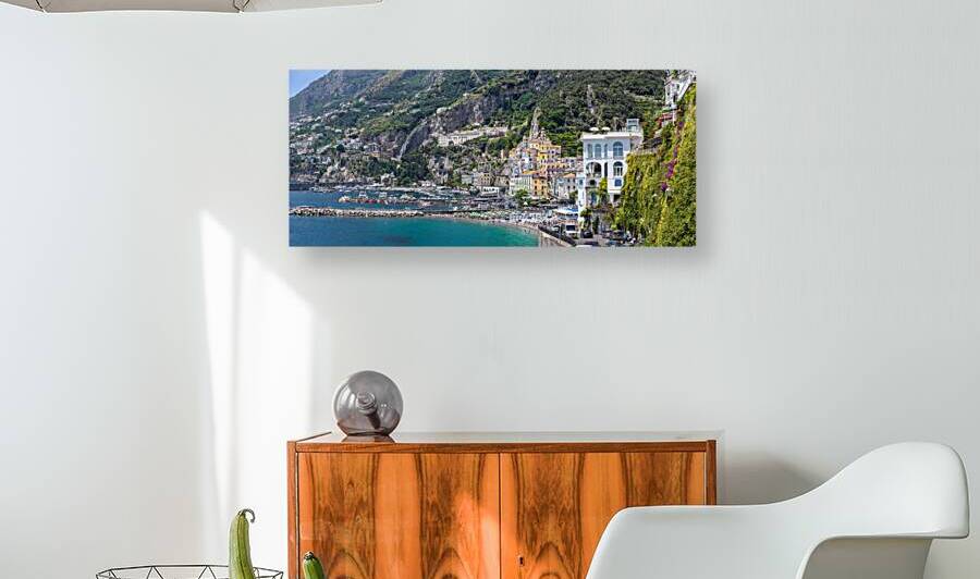 Italy Amalfi town colorful architecture and Campania Amalfi coast landscapes  UNESCO site by Elijah Lovkoff