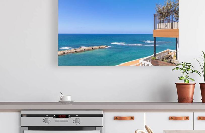 Israel view of Tel Aviv shore sea shoreline and Namal Yafo historic Old Jaffa port by Elijah Lovkoff