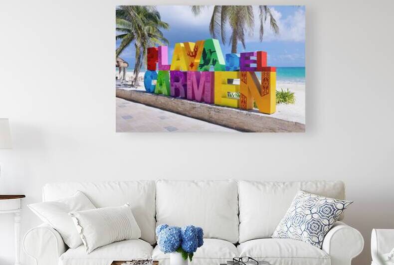 Scenic beaches playas and hotels of Playa del Carmen a popular tourism destination for vacations and holidays on Mayan riviera by Elijah Lovkoff