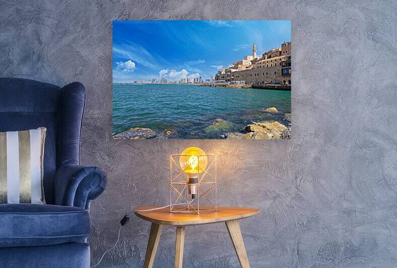 Israel view of Tel Aviv shore sea shoreline and Namal Yafo historic Old Jaffa port by Elijah Lovkoff