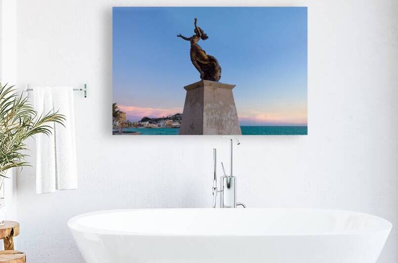 Famous Mazatlan sea promenade El Malecon with ocean lookouts tourist beaches and scenic landscapes. It connects Old Mazatlan with Hotel Zone Zona Hotelera by Elijah Lovkoff