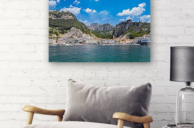 Italy Scenic panorama of Amalfi town and Campania Amalfi coast landscapes by Elijah Lovkoff