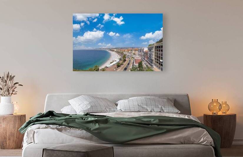 France panoramic skyline of old historic Nice center and azure  by Elijah Lovkoff
