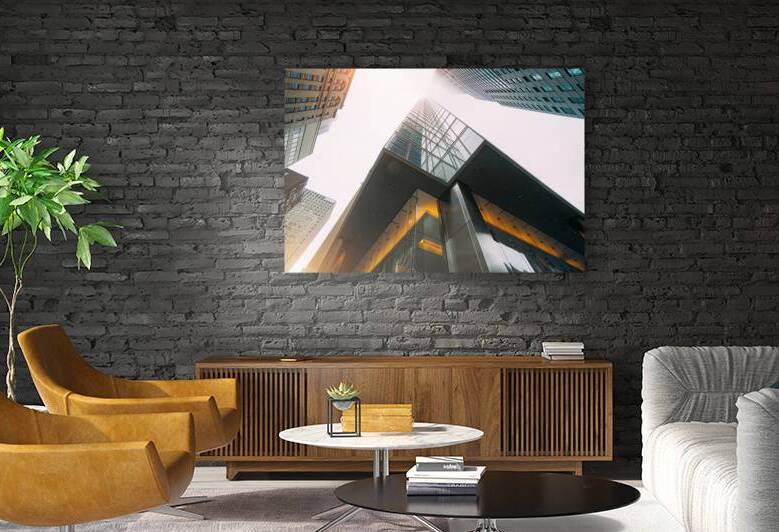 Scenic Toronto financial district skyline and modern architecture. Skyscrapers fog and clouds concept by Elijah Lovkoff