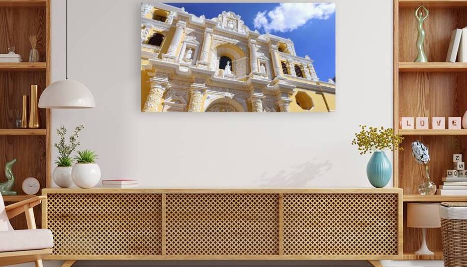 Guatemala Antigua La Merced Church in historic city center Barrio Historico by Elijah Lovkoff