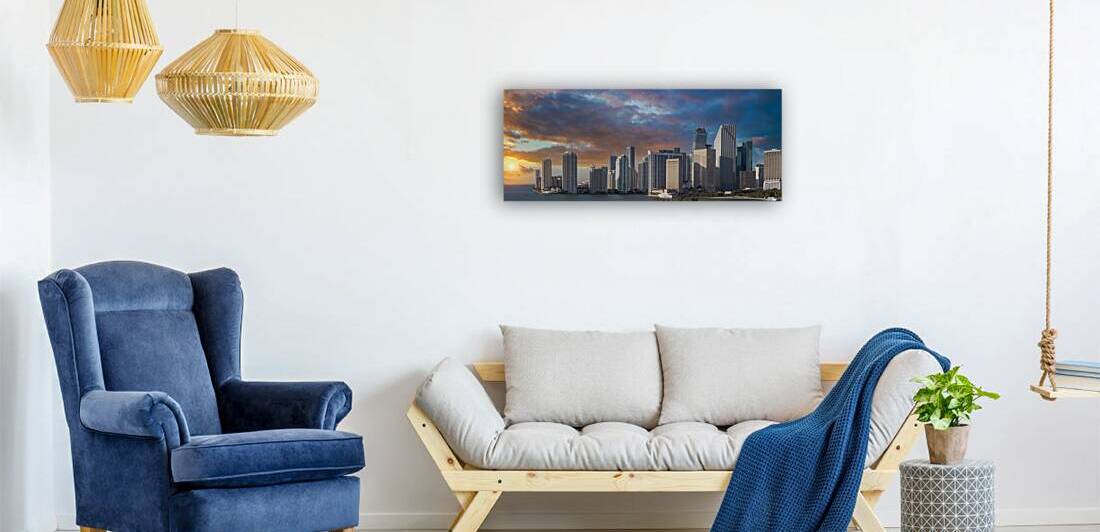 USA scenic Miami harbor panoramic skyline close to Miami port and Biscayne bay by Elijah Lovkoff