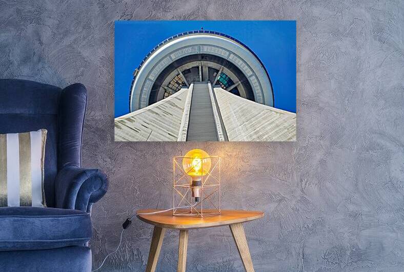 Toronto Canada 26 July 2018: Famous CN Tower overlooking Ontario Lake by Elijah Lovkoff