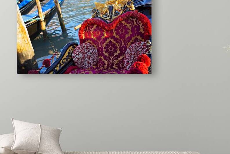 Luxury Gondola waiting for tourists near Rialto Bridge in Venice by Elijah Lovkoff