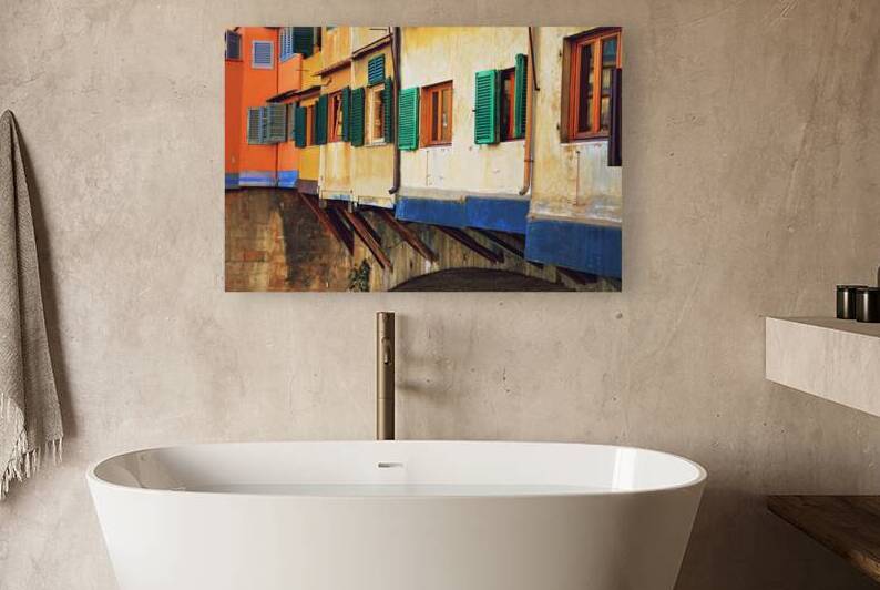Italian architecture Ponte Vecchio over Arno River in Florence Italy by Elijah Lovkoff