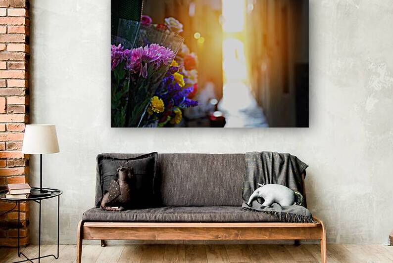 Flowers bouquets on the streets of Florence Italy by Elijah Lovkoff