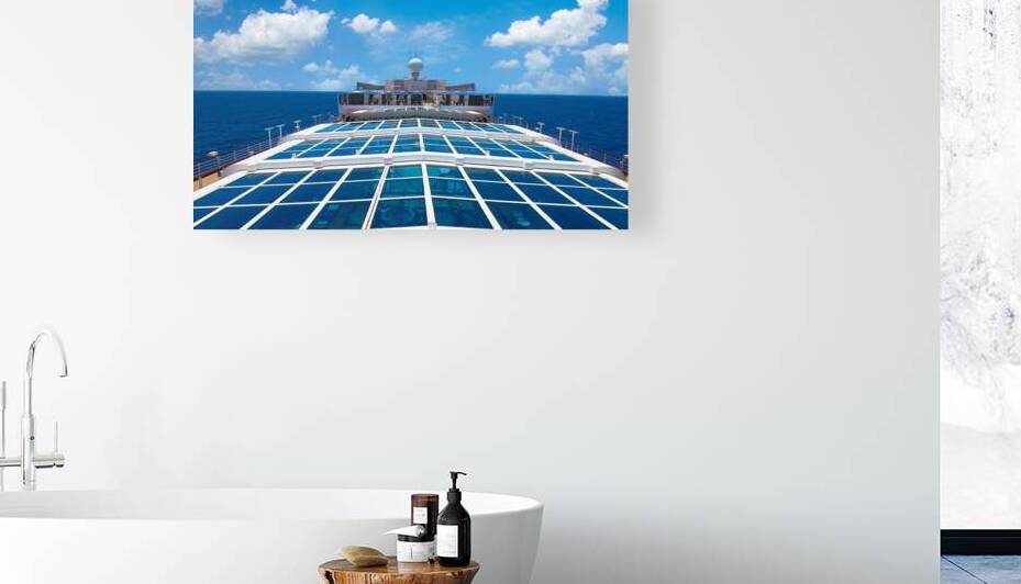 Sailing luxury cruise ship on vacation heading to Panama Canal for scenic crossing by Elijah Lovkoff