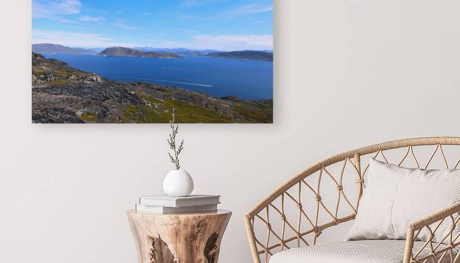 Scenic views Greenland glacier lakes and mountains near Qaqortoq close to icebergs and glaciers by Elijah Lovkoff