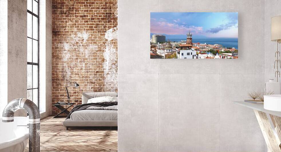 Mexico panoramic view of Puerto Vallarta near sea promenade Malecon beaches and historic center by Elijah Lovkoff