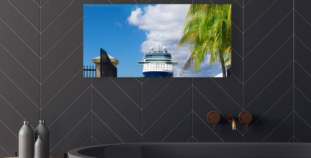 Cruise ship on Saint Croix Frederiksted US Virgin Islands on Caribbean vacation by Elijah Lovkoff