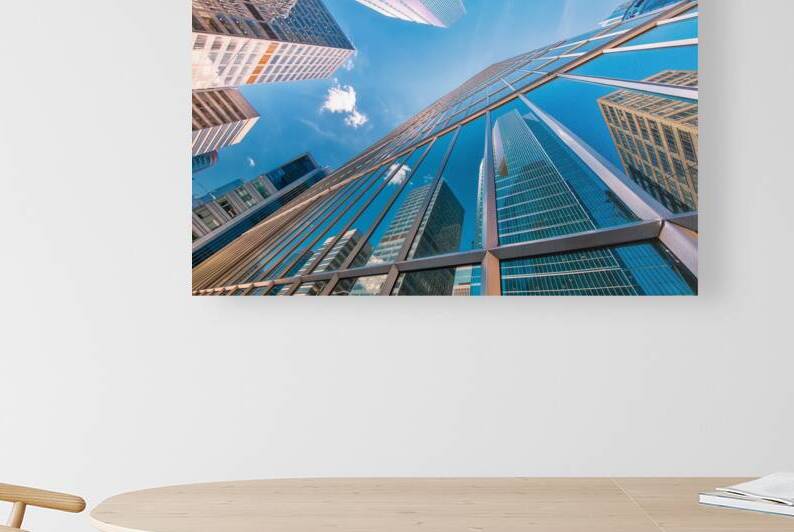 Scenic Toronto financial district skyline in city downtown near Bay and King by Elijah Lovkoff