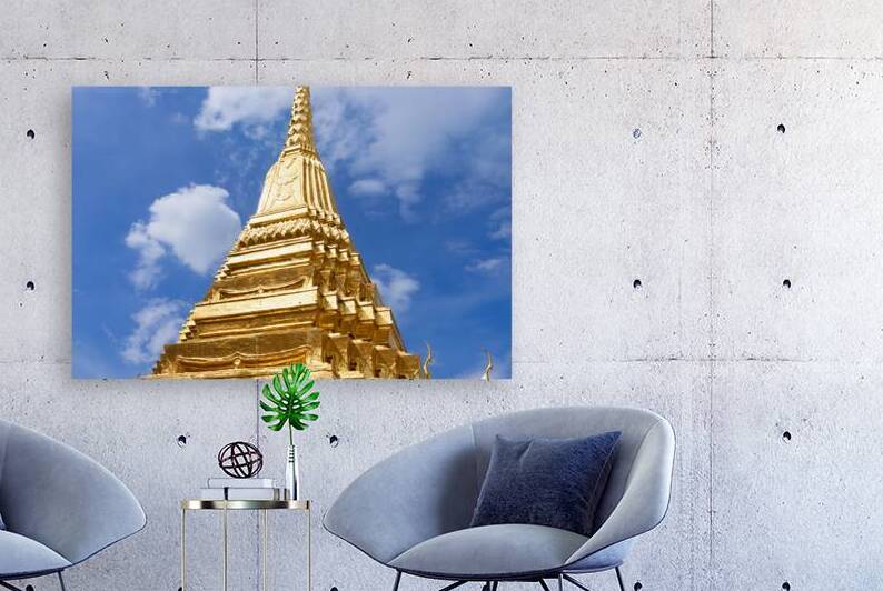 Scenic golden temple of emerald buddha Wat Phra Kaew in Bangkok Thailand by Elijah Lovkoff