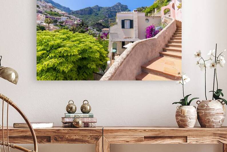 Scenic views of Positano Italian colorful architecture and landscapes on Amalfi Coast in Italy by Elijah Lovkoff