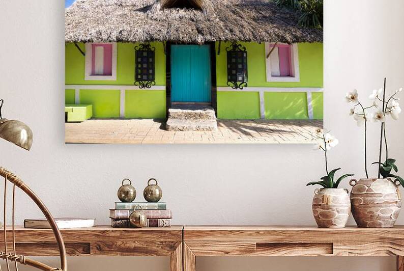 Cozumel near Cancun Mexico colorful houses and colonial center and tourism shopping district by Elijah Lovkoff