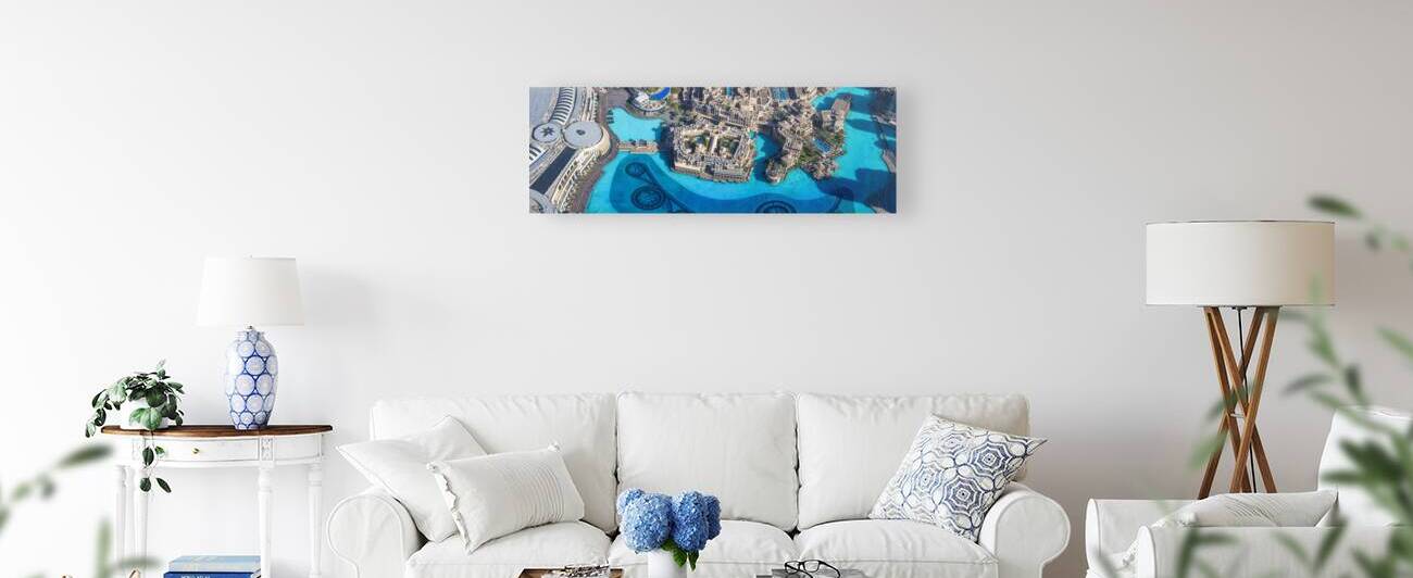 UAE Dubai panoramic skyline view of city downtown and Dubai Mall by Elijah Lovkoff