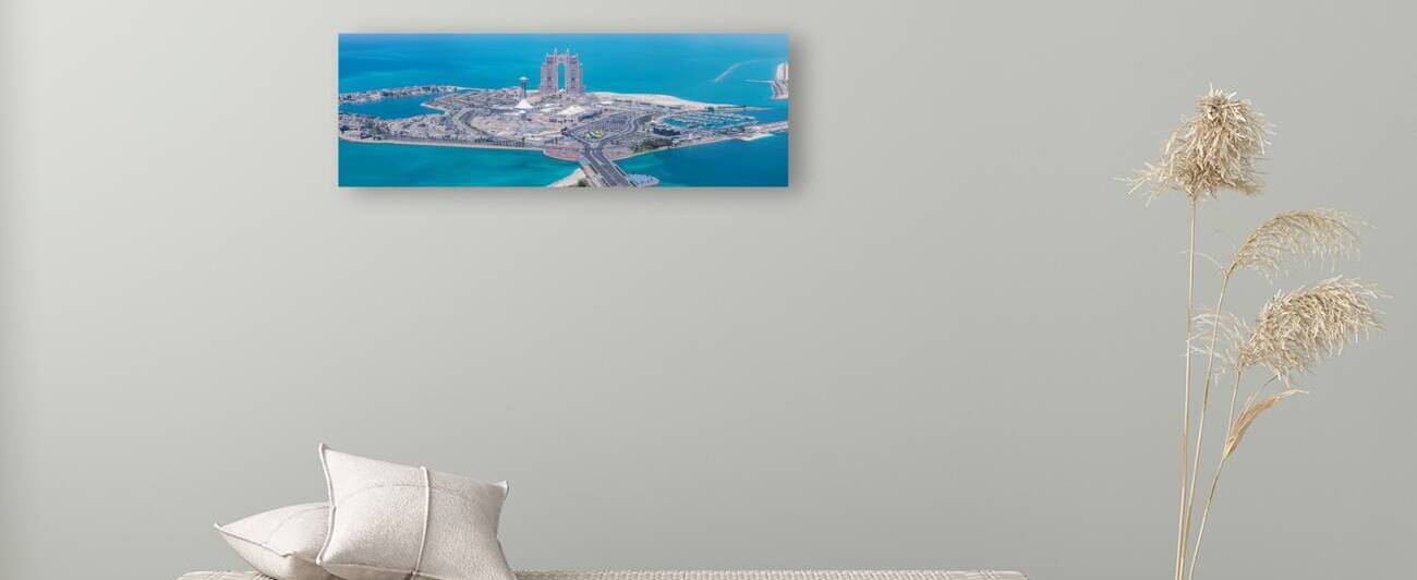 UAE United Arab Emirates Abu Dhabi waterfront downtown marina and coastal panorama and skyline by Elijah Lovkoff