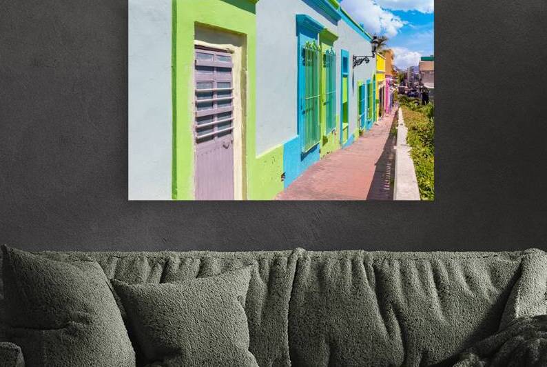 Mazatlan Mexico Colorful colonial streets in historic city center near Malecon and tourist destinations by Elijah Lovkoff